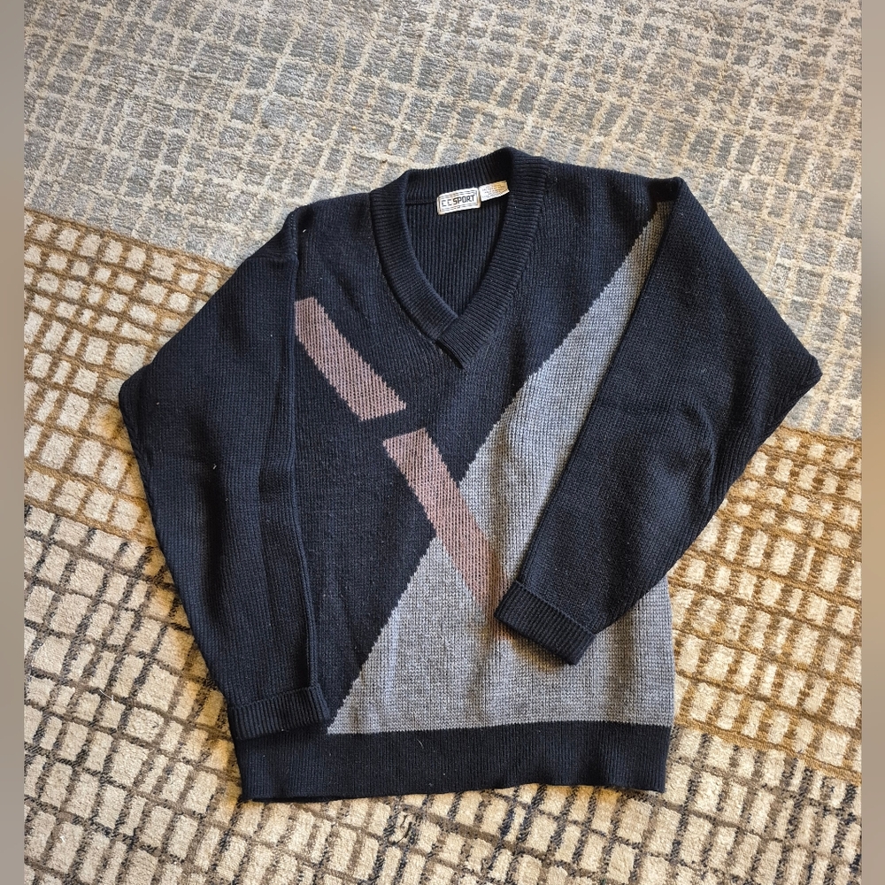 Vintage CC Sport V-Neck Sweater in Black, Gray, and Brown